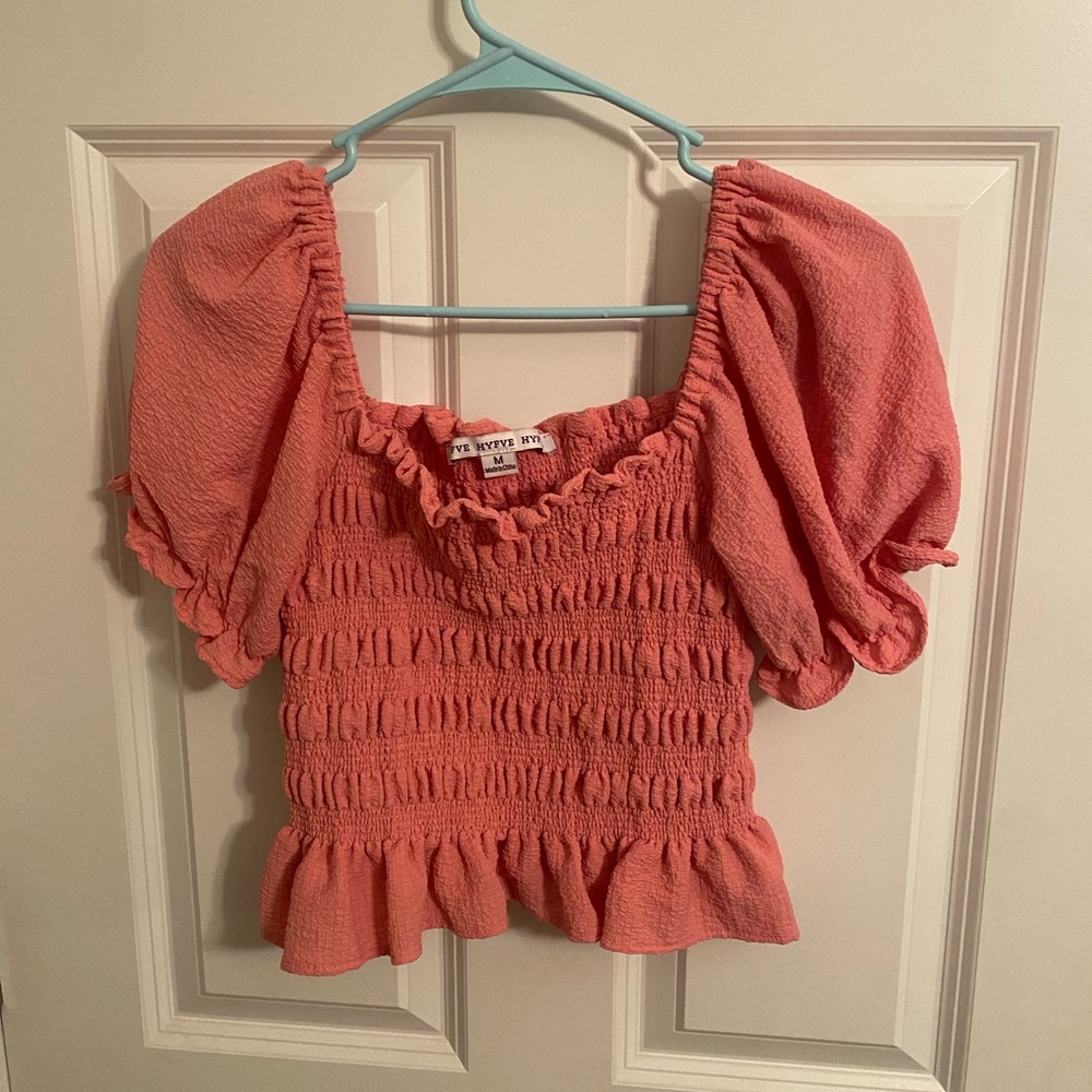 Pink Roughed Crop Top